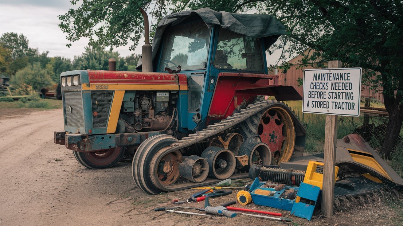 Maintenance checks needed before starting a stored tractor